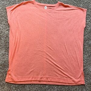 Athleta Coral  Short-Sleeve Crewneck Top
